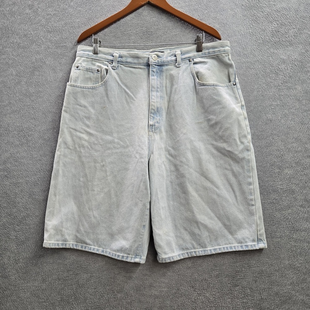 VINTAGE Anchor Blue Men Shorts 40 Light Blue Denim Loose Grunge Skater Y2K USA